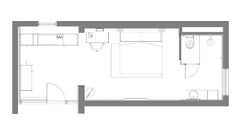 Zagame'S House Hotel Melbourne Luaran gambar A plan of a typical studio apartment